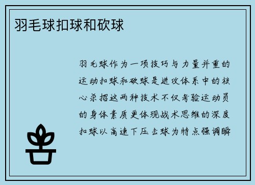 羽毛球扣球和砍球